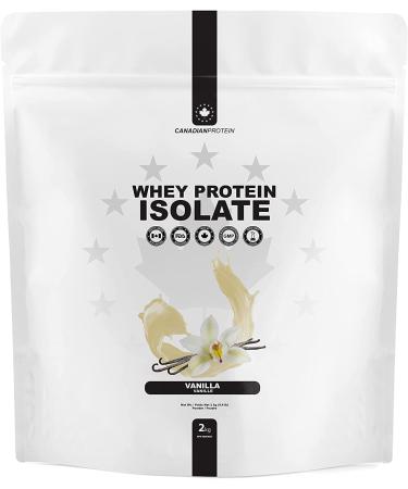 Canadian Protein 100% Whey Isolate 27g of Protein | 2 kg of Vanilla Flavoured Low Carb Keto Friendly Workout Recovery Drink | Protein Powder Rich in BCAA Amino Acids