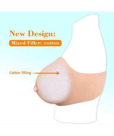 Buy Icever Silicone Breast Prostheses - Realistic Cotton-Filled E Cup Perfect for Crossdressers Cosplay & Transgender Size S-E Cup Beige - Buy Online on GoSupps.com