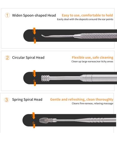 Shop Heepdd Ear Spoon Set - 6 Pcs Stainless Steel Ear Cleaning Kit with Storage Tube & Keychain - Effective Lard Removal for Body Peeling - Buy Online on GoSupps.com