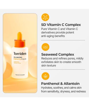 Torriden CELLMAZING Vita C Ampoule 1.01 fl. Oz | Refine Pores & Texture | 5D Vitamin C & Seaweed Complex | Premium Korean Skin Care - Buy Online on GoSupps.com