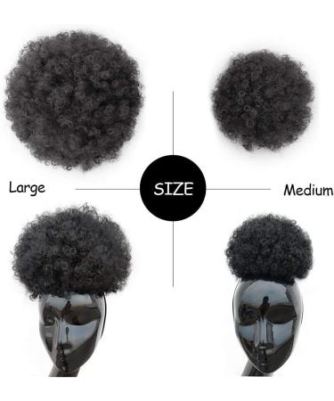 Afro Puff Drawstring Ponytail for Black Women Short Kinky Curly Afro Ponytail Synthetic Hair Afro Bun Drawstring Ponytail for Women(small size(Pack of 2) natural black(2#) small size(Pack of 2) natural black(2#) - Buy Online on GoSupps.com