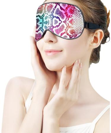 Shop Colorful Snake Skin Sleep Mask for Women - Adjustable Eye Shades with Elastic Strap for Ultimate Comfort - Buy Online on GoSupps.com
