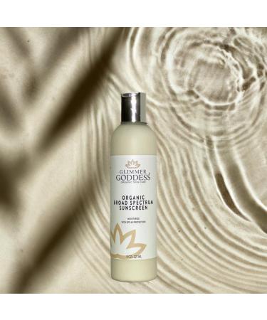 Glimmer Goddess Glow Organic Shimmer Sunscreen - SPF 40+ Broad Spectrum Vegan & Reef-Safe | 8 oz - Buy Online on GoSupps.com