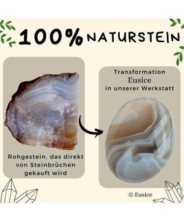 Buy Eusice-Landed Ach Natural Healing Stone | Handmade Banded Agate for Stress Relief & Meditation | 60g-80g Ethical Wellness Gem - Buy Online on GoSupps.com
