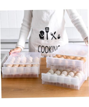1 pc box Container Household Plastic Trays Transparent Containe Dumplings Double-deck Home re-usable Transparent Color 34X26CM double-deck - Buy Online on GoSupps.com