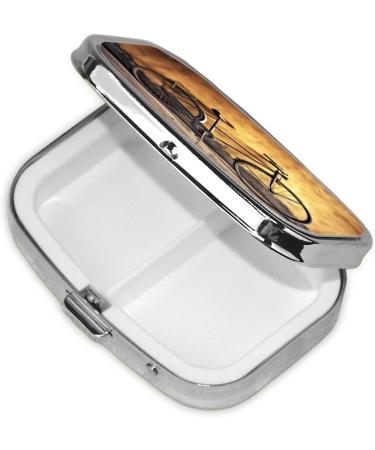 Shop Cute Old Bicycle 2 Compartment Pill Case - Small Travel Pill Organizer for Pocket & Purse Gifts - Buy Online on GoSupps.com