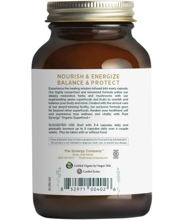 PURE SYNERGY Superfood | 270 Capsules | Certified Organic | Non-GMO | Green Superfood for Energy and Wellness - Buy Online on GoSupps.com