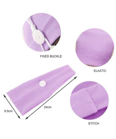 Amandir 4 Pack Button Headbands for Women - Ear Protection Holder Elastic Headbands for Nurses, Workout, Spa, Yoga - Buy Online on GoSupps.com