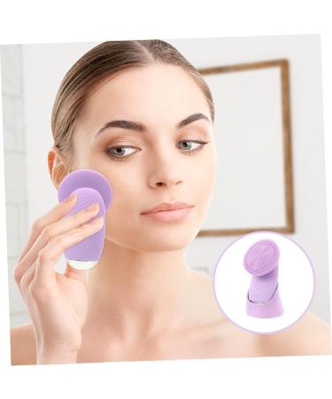 POPETPOP 1pc Facial Cleanser Facial Cleansing Brush Facial Cleaning Device Silicone Facial Brush Face Scrubber Manual Exfoliating Brush Face Brush Washbasin Electric Silica Gel Purple - Buy Online on GoSupps.com