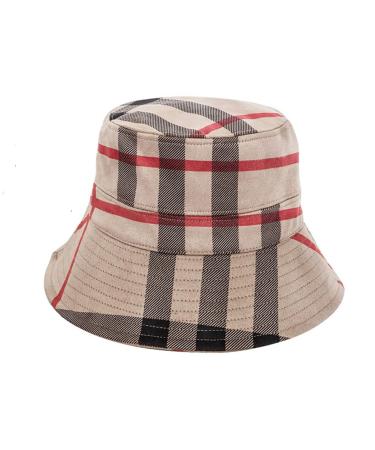 RUINUO Womens Bucket Hat Beach Sun Hat for Sunmmer Travel Cotton Plaid Colorful Packable Bucket Hats Kaki
