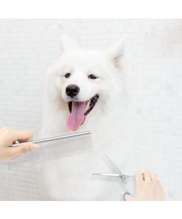 Soslina 7" Dog Grooming Scissors Kit with Safety Round Tips Heavy Duty Titanium Stainless Steel Professional Dogs Cats Pets Grooming Shears Set Thinning Shears Curved Scissors Comb - Buy Online on GoSupps.com