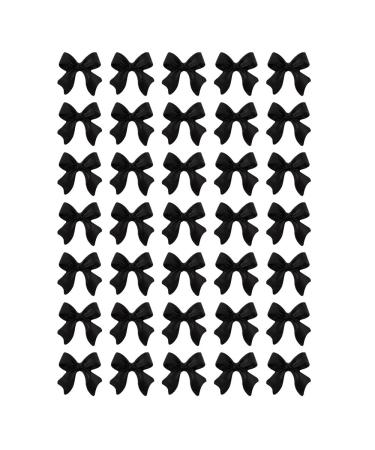 100 Pieces 3D Nail Bowknot Mini Butterfly Bow Ties Nail Charms Flatback Nail Art Resin Decoration for Nail Manicure Accessories Women Girls (Black)