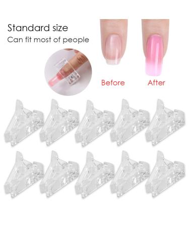10pcs Nail Tips Clips for Poly Gel - Quick Building Form Clips & Accessories for DIY Manicure - Buy Online on GoSupps.com