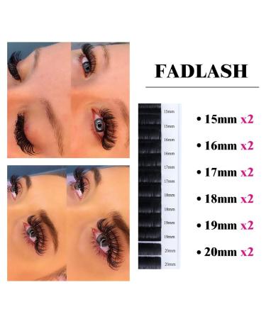 Fadlash Easy Fan Eyelash Extensions | Self-Fan Lashes 0.07mm Mixed Lengths 15-20mm - Buy Online on GoSupps.com