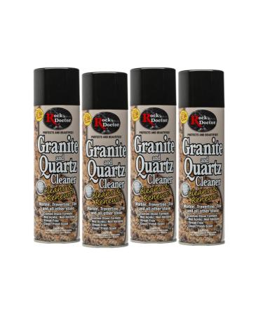 Rock Doctor Granite Cleaner - Cleans& Renews Surfaces - (18 oz) Surface Cleaner Spray, Granite/Marble Countertop Cleaner, Cleaning Spray for Vanity, Table Top, Kitchen Counters, Stone Surfaces (4Pack)