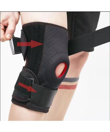 Adjustable Compression Knee Brace with Open Patella and Side Stabilizers