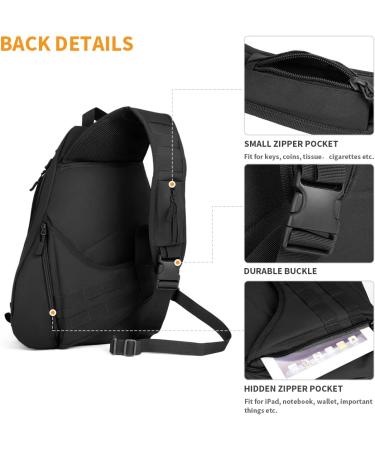 HUNTVP Tactical Breast Pocket Military Shoulder Bag - Molle Triangle Pack Crossbody - Waterproof Slingbag with Adjustable Strap - Ideal for Everyday Use - Black - Buy Online on GoSupps.com