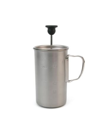 Snow Peak Titanium French Press - Small, Lightweight, Durable Coffee Maker - Titanium - 24 fl oz