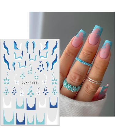 JMEOWIO 12 Sheets Flower Line Nail Art Stickers Decals Self-Adhesive Black White Nail Supplies Nail Art Design Decoration Accessories - Buy Online on GoSupps.com