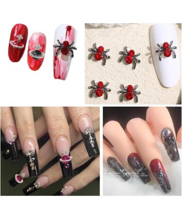 Shop Halloween Nail Rhinestones - Red Planet & Cross Shape Crystals Spider & Saturn 3D DIY Nail Decorations - Buy Online on GoSupps.com