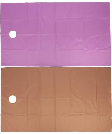 Verdant Touch Spa Beautyblock - Waterproof Massage Bed with Facial Hole 200x115 cm Violet & Dark Coffee | Perfect for Spa & Home Use - Buy Online on GoSupps.com