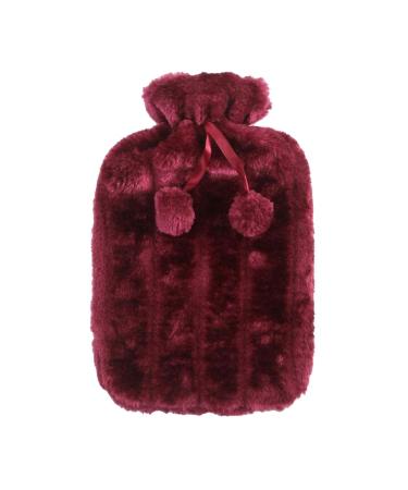 Hot Water Bottle Cover | 2L Hot Water Bag Cover | Hot Water Bottle Cloth | Soft Faux Plush Warm Water Bottle Cover with Soft Furry Ball for Hot Cold 6-8 Hours Hot Pink