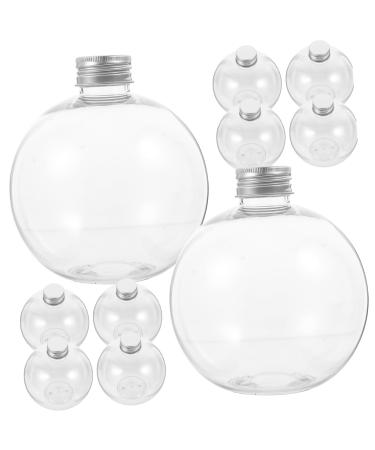 GRIRIW 10pcs Transparent Spherical Bottle Christmas Tree Ornaments Clear Bottles Lightweight Juice Bottles