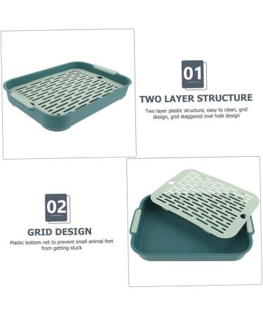 COLLBATH 2pcs Box Rabbit Toilet Cage Small Animal Litter Cage - Fall Bunny Potty Hamster Bedding Pp 27X18.8X4CM As Shown 3 - Buy Online on GoSupps.com