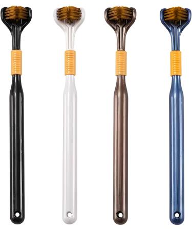 Lnncdsc Toothbrushes for Adults Soft Bristle For Comprehensive Care Suitable for Adults and Youth - Black - White - Brown - Blue