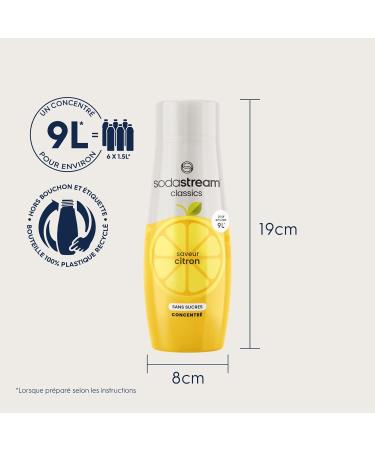 SodaStream Sugar Free Lemon Concentrate for Sparkling Water and Soda Machine | Prepare Up to 9 Litres of Lemon Soda in Seconds 440ml (Pack of 6) - Buy Online on GoSupps.com