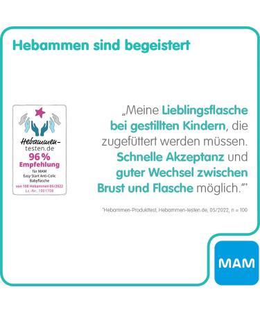 Buy Mam Easy Start Anti-Colic Baby Bottle 260ml | Innovative Floor Valve Suction Cup Size 1 From Birth - Colic Relief for Babies - Buy Online on GoSupps.com