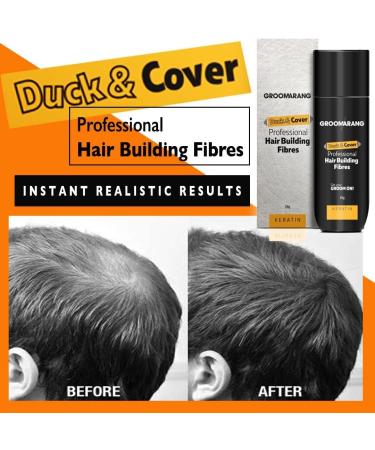 Hair Fibers x2 GROOMARANG Keratin Hair Building Fibers for Thinning Hair Instantly Conceals Thinning Areas for Fuller Thicker Hair for Men and Women 28g PLUS 200ml Performance Shampoo Black - Buy Online on GoSupps.com