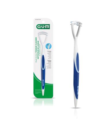 GUM - 760RB Dual Action Tongue Cleaner Brush and Scraper (Colors May Vary) 1 Tongue Cleaner Brush and Scraper