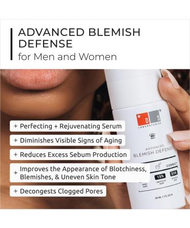 DS Laboratories Blemish Defense Serum for Aging Skin | Reduce Fine Lines & Wrinkles | Salicylic Acid Vegan & Paraben-Free - Buy Online on GoSupps.com