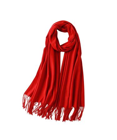 Women's scarf women knitting scarf with wool with buttons scarves for every season large cashmere scarf warm scarf unit size red