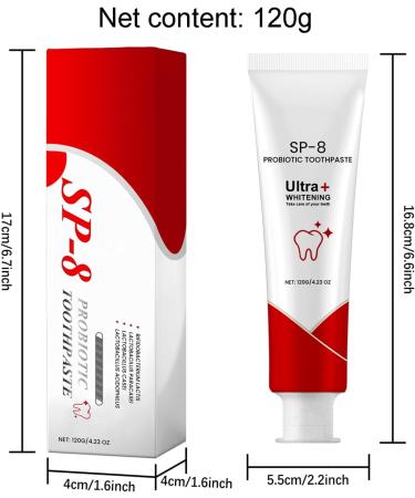  Generisch Pack of 2 probiotic toothpastes - 120g - Removes stains - Gum health - Gentle wellness toothpaste for adults - Buy Online on GoSupps.com