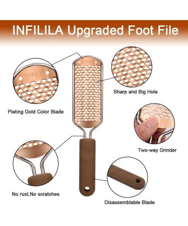 Foot File Callus Remover - INFILILA Foot Scrubber Callus Remover Large Foot Scrubber Colossal Foot Rasp Professional Stainless Steel Callus File for Wet and Dry Feet - Buy Online on GoSupps.com