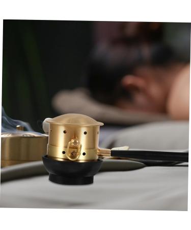 Homsfou Moxibustion Box - Copper Moxa Tool Holder for Acupuncture & Massage | 2pcs Golden 16x6cm - Buy Online on GoSupps.com