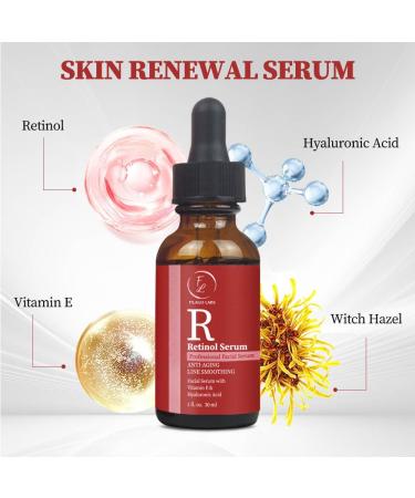 Retinol Serum for Face Anti-Aging Brightening Hyaluronic Acid & Vitamin E Improve Dark Spots & Fine Lines 1 Fl Oz - Buy Online on GoSupps.com