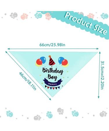 Dog Birthday Bandana for Boy Pets - Happy Birthday Triangle Scarf for Small Medium Dogs and Cats - Blue-Green Party Supplies - Buy Online on GoSupps.com