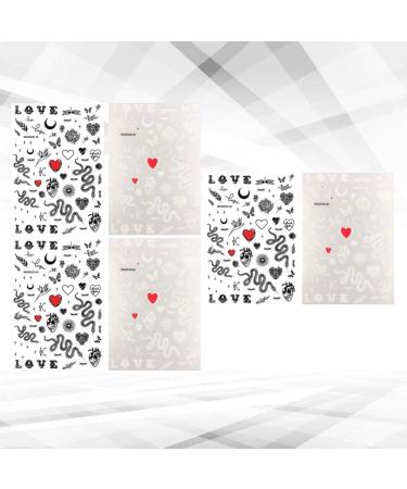 LEORX 6 Sheet Nail Sticker Snake and Heart Transfer Nail Art Decals Fashion Nail Sticker for Women (Black and White) - Buy Online on GoSupps.com