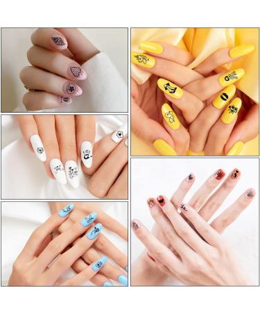 for Acrylic Nails Self-Adhesive Nail Decoration Manicure Nail Art Decals Black Rose Nail Stickers Nail Art(Type 3) - Buy Online on GoSupps.com