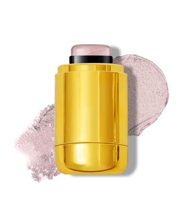 Rotating Highlight Stick,Pocket Blush Stick, 3-in-1 Buildable, Natural, Pearlescent Blush Highlighter Contour Beauty Stick for Cheeks, Eyes and Lips,Non-Greasy, Lasts All Day, Easy to Use (3#, 5.3g)
