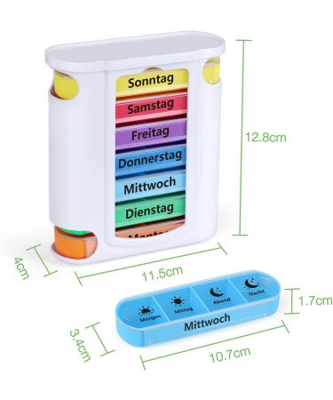 7-Day Weekly Pill Organizer Box with 4 Compartments - Opret Tablet Box for Morning Noon & Night - Easy Medication Management for Supplements - Premium White Design - Buy Online on GoSupps.com