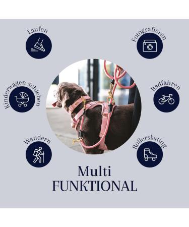 Hundeleine 3M Velvetier - Adjustable Paracord Dog Leash for Large & Medium Dogs | Durable Nylon Double Linen with 2 Carabiners | Milano Red - Buy Online on GoSupps.com