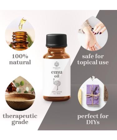 Emu Oil by Essential Delights - Premium Carrier Oil for Skin Face Body Hair Revitalization and Essential Oil Dilution (1 Fl.Oz.) 1 Fl Oz (Pack of 1) - Buy Online on GoSupps.com