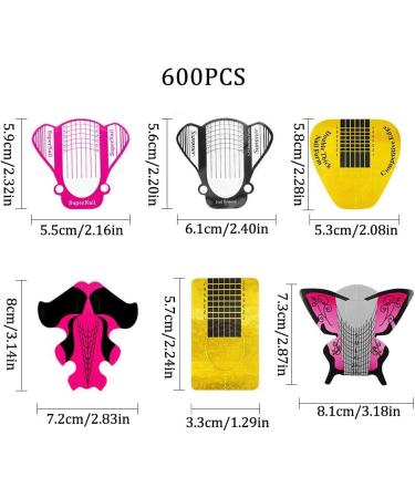 Pack of 600 Self-Adhesive Nail Art Stencils for DIY Nail Gel & Artificial Fingernails - Perfect Nail Shape Stickers - Buy Online on GoSupps.com