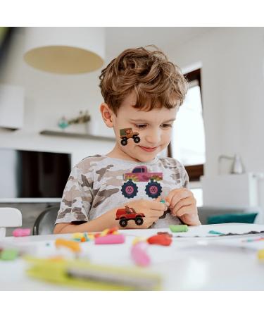 Monster Truck Temporary Tattoos - 10 Sheets for Boys & Girls | Waterproof Tattoo Stickers for Birthday Parties, DIY Decorations, and School Prizes - Buy Online on GoSupps.com