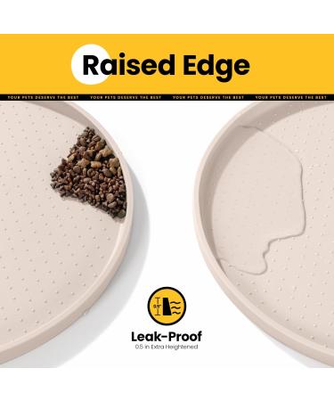 Conlun Dog Bowl Pad - BPA-Free Silicone Pet Feed Mat with High Edges (81x51 cm Beige) | Perfect for Dogs and Cats Spill Proof Design - Buy Online on GoSupps.com