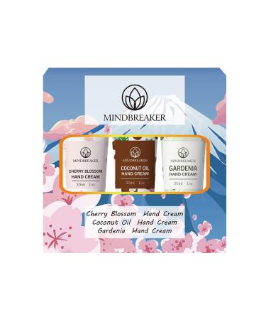 Hand Cream Set for Dry Cracked Hands Natural Scented Moisturizing Lotion | Cherry Blossom Coconut Oil & Gardenia Gift Set - Buy Online on GoSupps.com